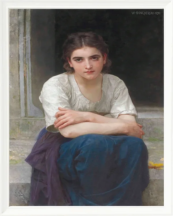William Bouguereau – Träumerei auf der Schwelle 1893 | Giclée Kunstdruck gerahmt
