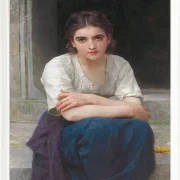William Bouguereau – Träumerei auf der Schwelle 1893 | Giclée Kunstdruck gerahmt