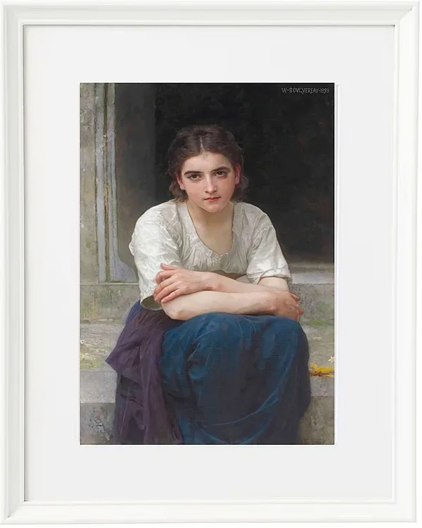 William Bouguereau – Träumerei auf der Schwelle 1893 | Giclée Kunstdruck gerahmt