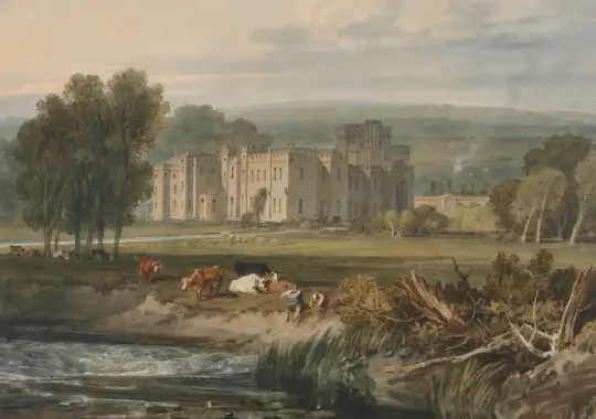 William Turner | Hampton Court fra nordvest - 1806 | Indrammet kunsttryk | Romantic | formida