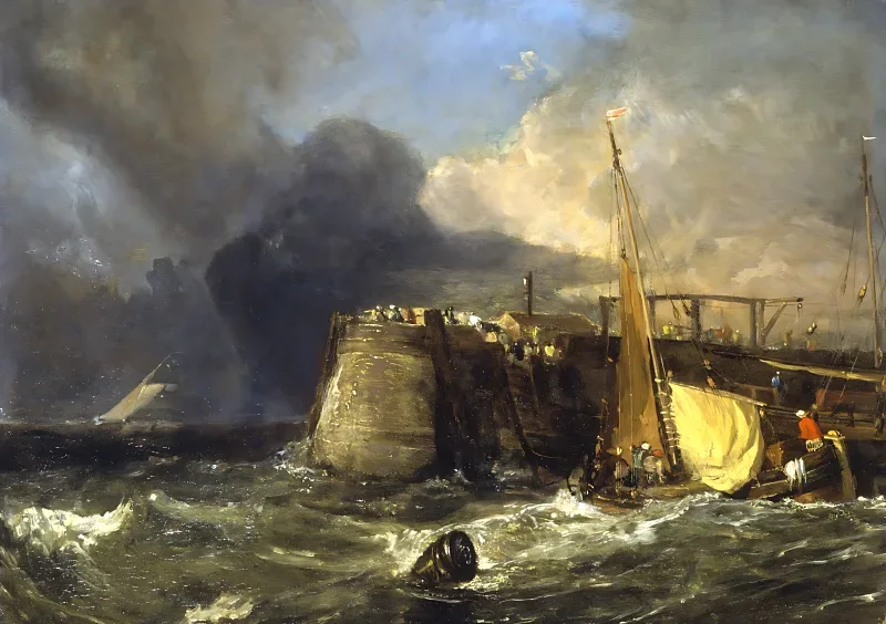 William Turner | Gamle Margate-mole - 1804 | Indrammet kunsttryk | Romantic | formida