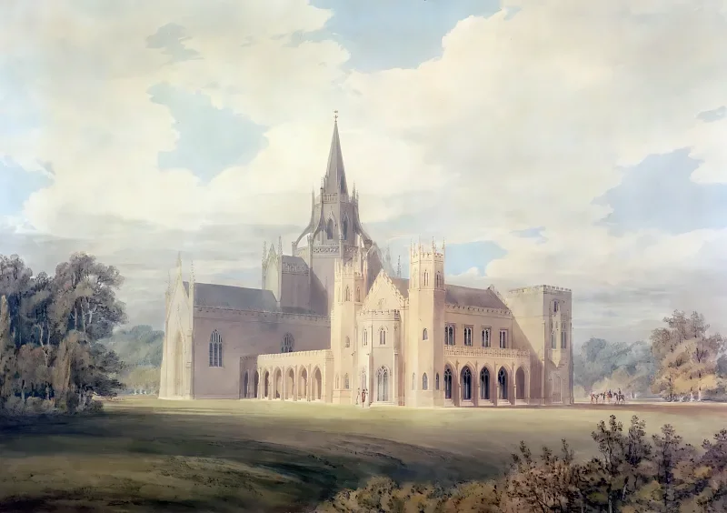 William Turner | Fonthill Abbey fra sydvest - 1799 | Indrammet kunsttryk | Romantic | formida