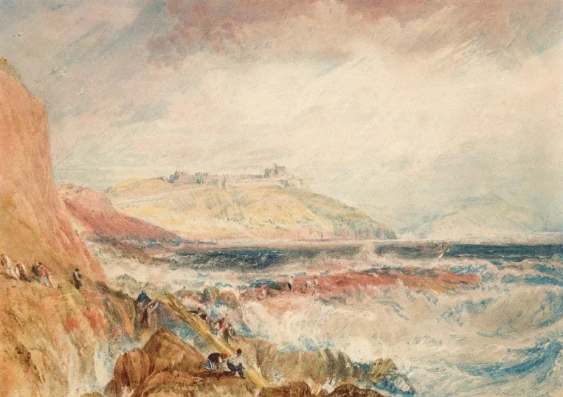William Turner | Pendennis Slot, Cornwall - 1811 | Indrammet kunsttryk | Romantic | formida