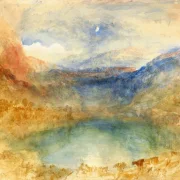 William Turner | Lungernsee i måneskin, Schweiz - 1848 | Indrammet kunsttryk | Romantic | formida