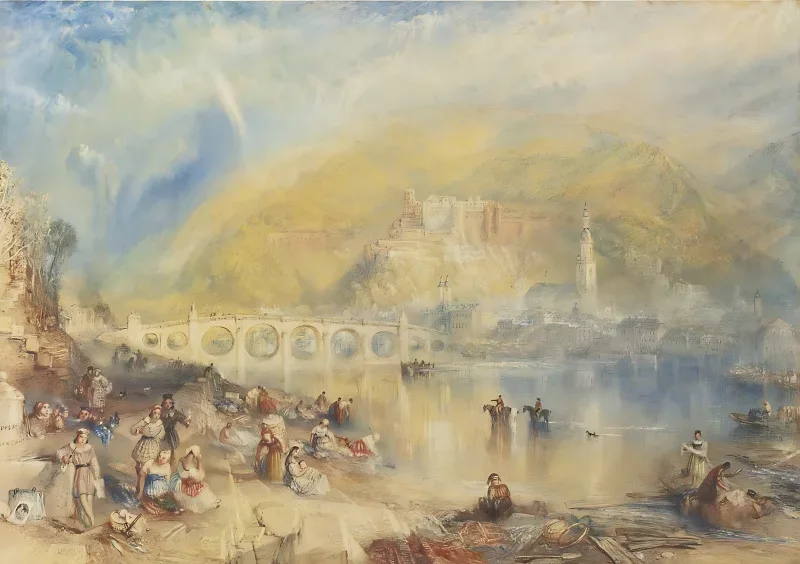 William Turner | Ansicht von Heidelberg mit einem Regenbogen - 1835 | Gerahmter Kunstdruck | Romantik | formida
