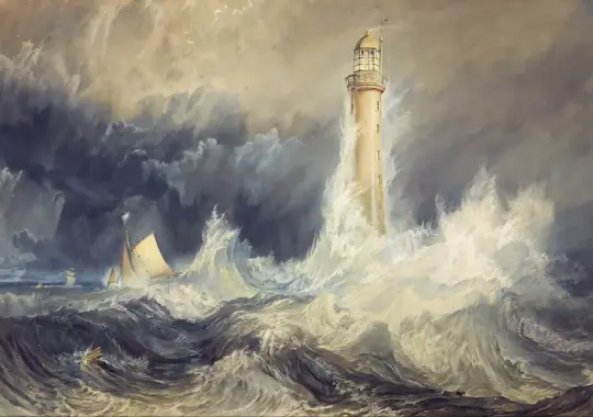 William Turner | Bell Rock Fyrtårn - 1819 | Indrammet kunsttryk | Romantic | formida