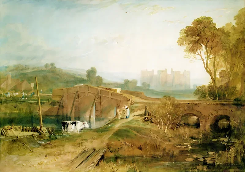 William Turner | Bodiam Castle, Sussex - 1817 | Indrammet kunsttryk | Romantic | formida