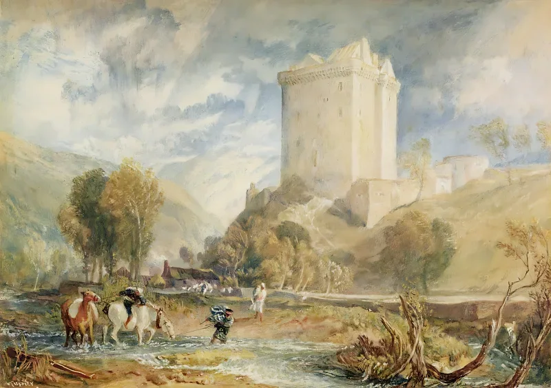 William Turner | Borthwick Slot - 1818 | Indrammet kunsttryk | Romantic | formida