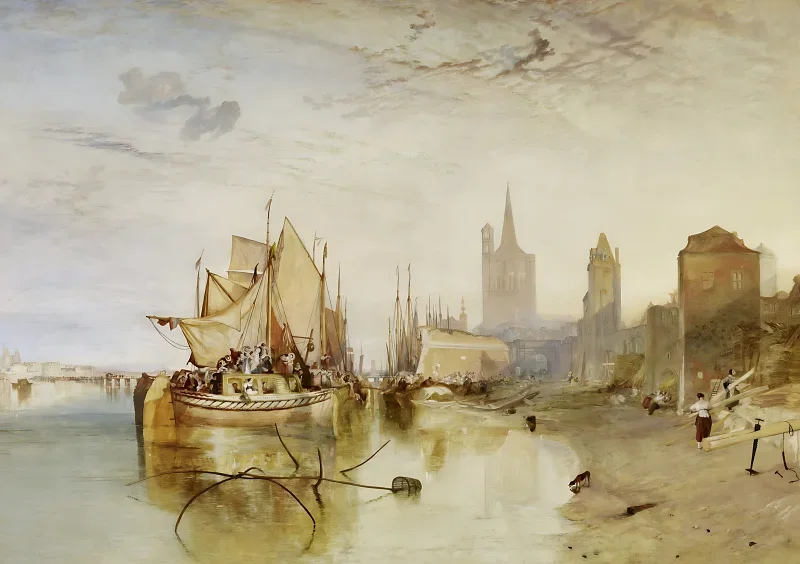 William Turner | Ankomsten af ​​en pakkebåd - 1826 | Indrammet kunsttryk | Romantic | formida