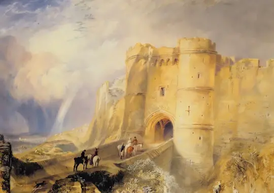 William Turner | Carisbrook Castle, Isle of Wight - 1828 | Indrammet kunsttryk | Romantic | formida
