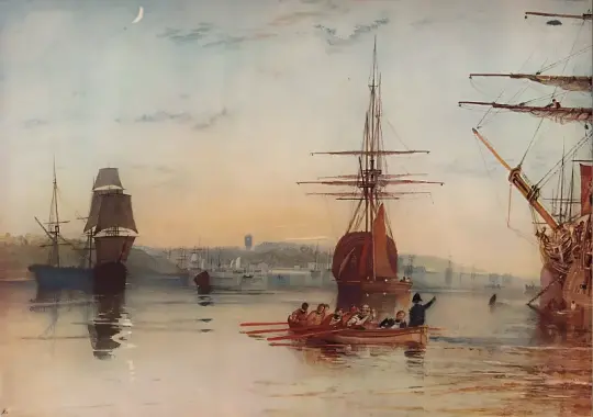 William Turner | Cowes - 1809 | Indrammet kunsttryk | Romantic | formida