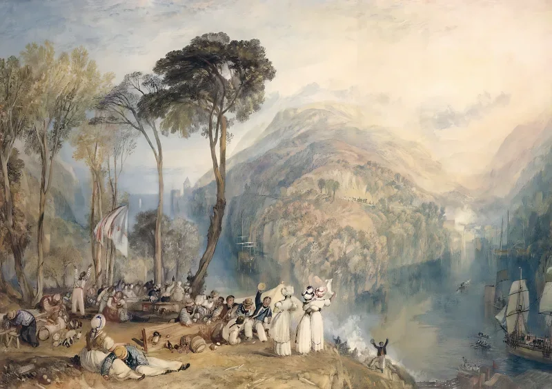 William Turner | Dartmouth Cove - 1827 | Indrammet kunsttryk | Romantic | formida