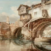 William Turner | Den gamle walisiske bro i Shrewsbury - 1794 | Indrammet kunsttryk | Romantic | formida