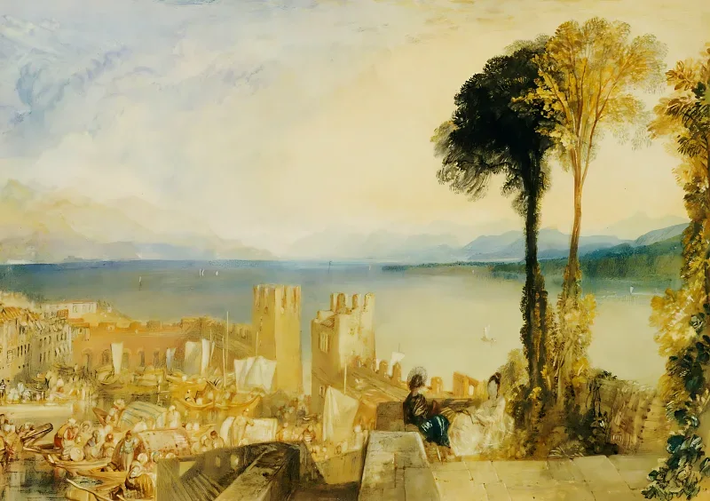William Turner | Arona, Lago Maggiore - 1828 | Indrammet kunsttryk | Romantic | formida
