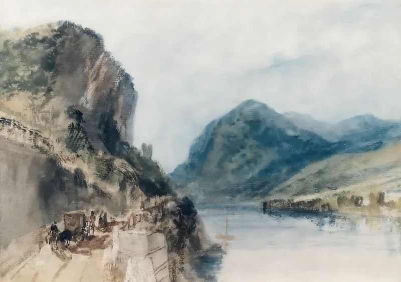 William Turner | Drachenfels - 1817 | Indrammet kunsttryk | Romantic | formida