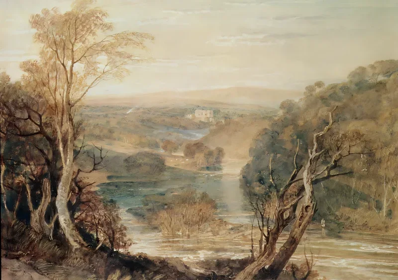William Turner | Der Fluss Wharfe mit Blick auf den Barden Tower - 1808 | Gerahmter Kunstdruck | Romantik | formida