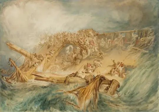 William Turner | Tabet af en ostindiefarer - 1818 | Indrammet kunsttryk | Romantic | formida