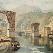 William Turner | Narni-broen - 1817 | Indrammet kunsttryk | Romantic | formida