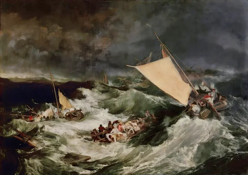 William Turner | Skibsforliset - 1805 | Indrammet kunsttryk | Romantic | formida