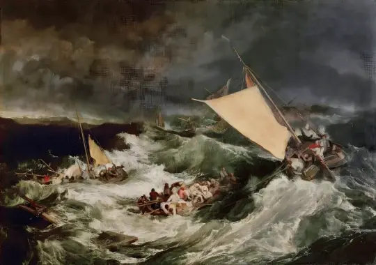 William Turner | Skibsforliset - 1805 | Indrammet kunsttryk | Romantic | formida