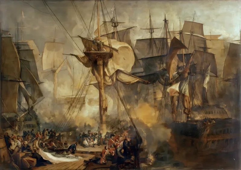 William Turner | Slaget ved Trafalgar - 1806 | Indrammet kunsttryk | Romantic | formida
