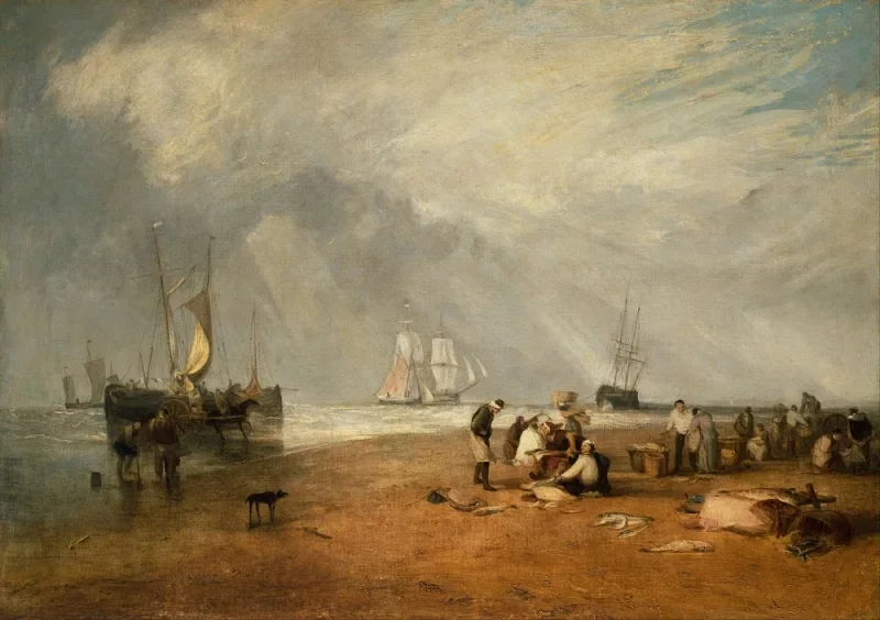 William Turner | Fiskemarkedet ved Hastings strand - 1825 | Indrammet kunsttryk | Romantic | formida