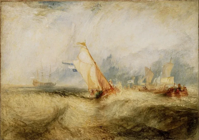 William Turner | Van Tromp, mod vinden - 1844 | Indrammet kunsttryk | Romantic | formida
