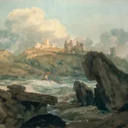 William Turner | Dunstanburgh Slot - 1798 | Indrammet kunsttryk | Romantic | formida