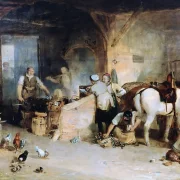 William Turner | En landsbysmed diskuterer prisen på jern - 1807 | Indrammet kunsttryk | Romantic | formida