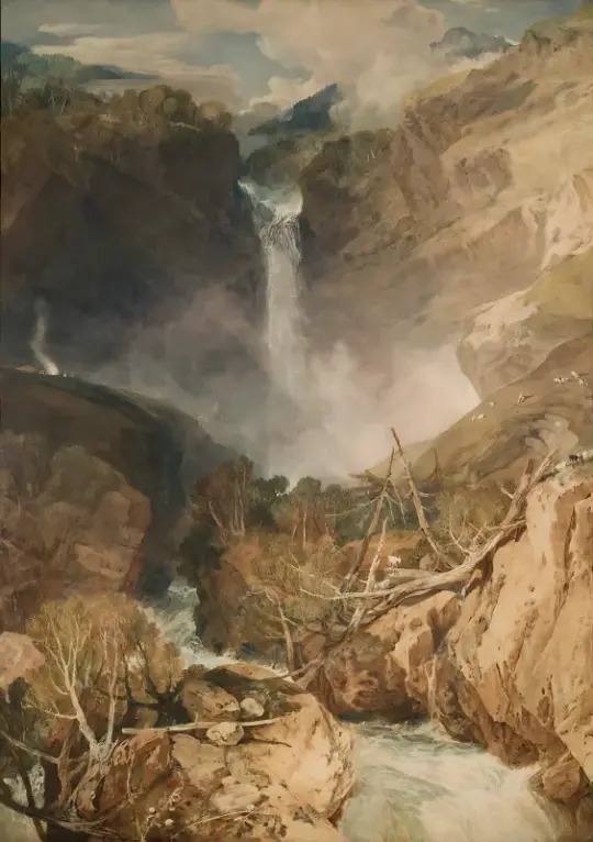 William Turner | De store vandfald ved Reichenbach - 1804  | Indrammet kunsttryk | Romantic | formida