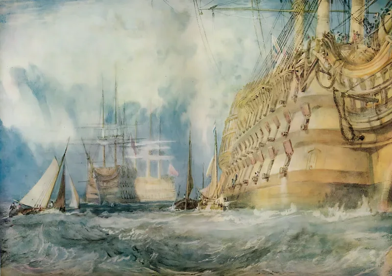 William Turner | Et førsteklasses skib tager forsyninger ombord - 1818 | Indrammet kunsttryk | Romantik | formida