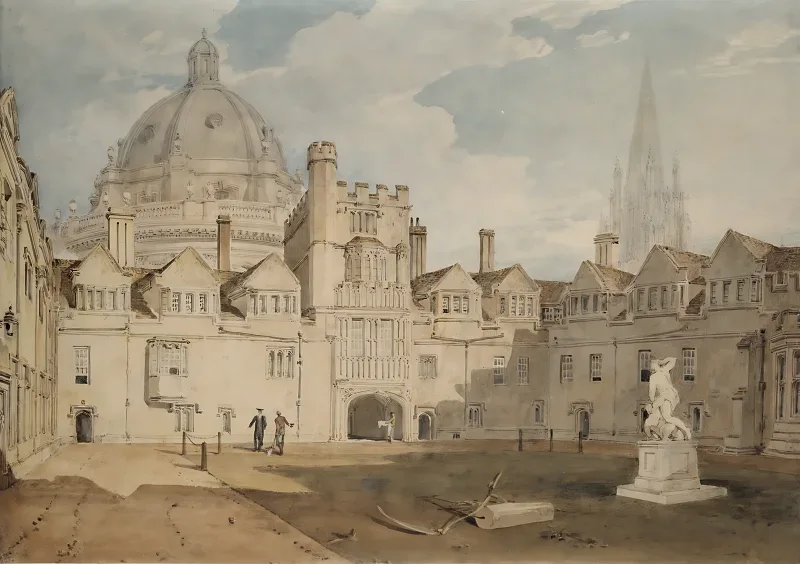 William Turner | Ein Blick von innen auf den Brazen Nose College Hof, Oxford - 1803 | Gerahmter Kunstdruck | Romantik | formida