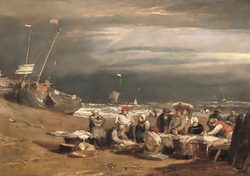 William Turner | Et fiskemarked på stranden - 1802 | Indrammet kunsttryk | Romantic | formida
