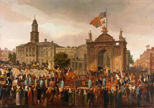 William Turner | George IV, ind i Dublin - 1821 | Indrammet kunsttryk | Romantic | formida