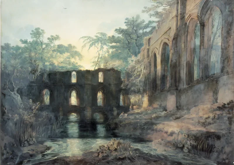 William Turner | Fountains Abbey - 1798 | Indrammet kunsttryk | Romantic | formida
