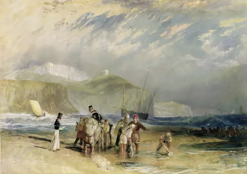 William Turner | Folkestone Havn - 1830 | Indrammet kunsttryk | Romantic | formida