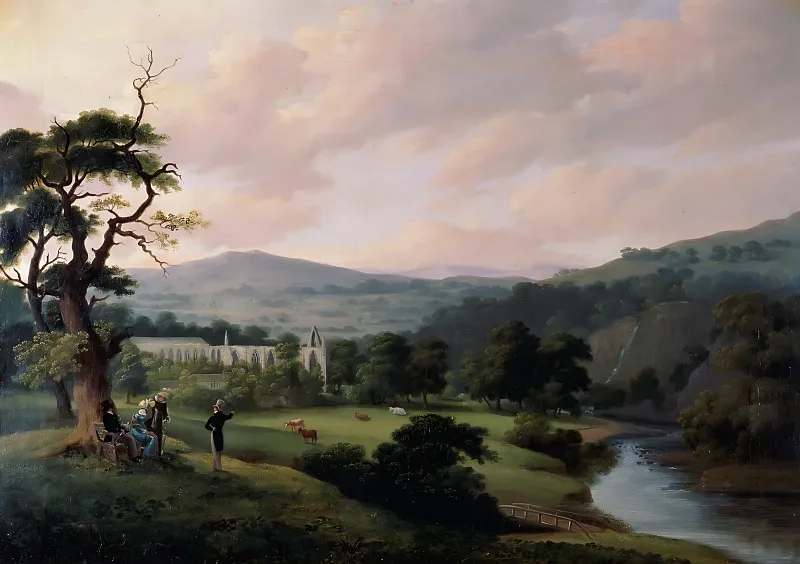 William Turner | Bolton Abbey vom Fluss Wharfe - 1816 | Gerahmter Kunstdruck | Romantik | formida