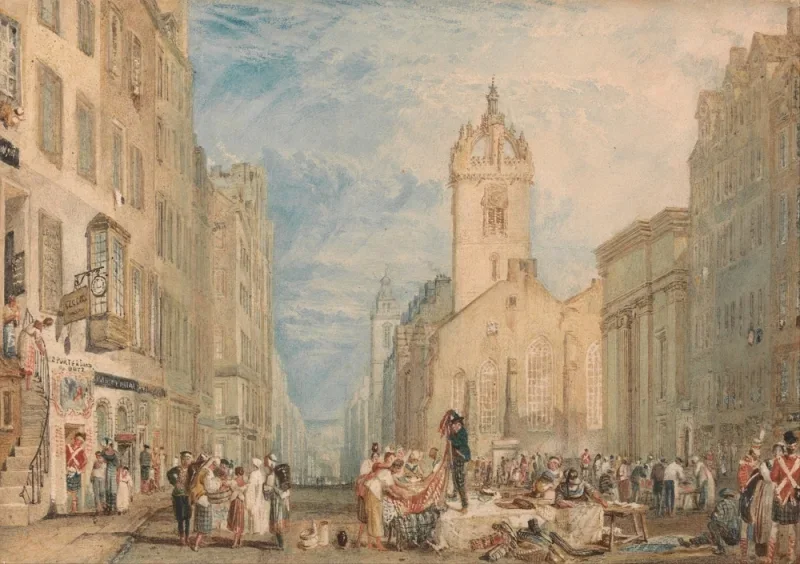 William Turner | High Street, Edinburgh - 1818 | Indrammet kunsttryk | Romantic | formida