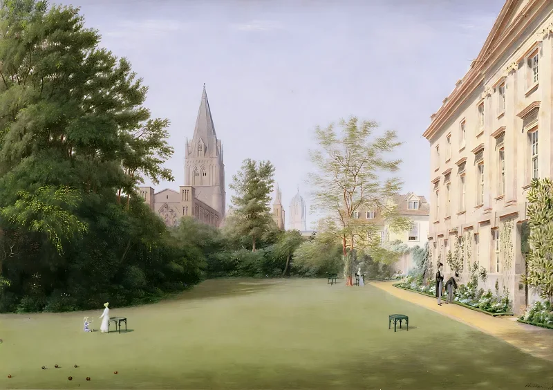 William Turner | Corpus Christi College-bygningen, Oxford - 1803 | Indrammet kunsttryk | Romantic | formida