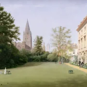 William Turner | Corpus Christi College-bygningen, Oxford - 1803 | Indrammet kunsttryk | Romantic | formida