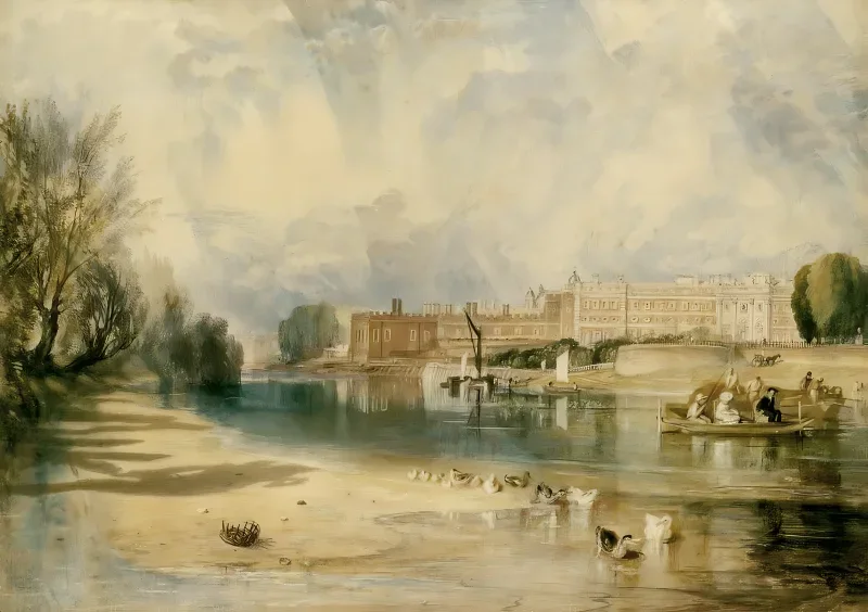 William Turner | Hampton Court Palace - 1827 | Indrammet kunsttryk | Romantic | formida