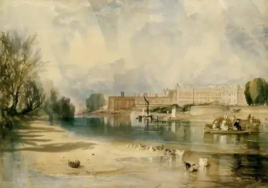 William Turner | Hampton Court Palace - 1827 | Indrammet kunsttryk | Romantic | formida