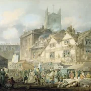 William Turner | High Green Queen Square, Wolverhampton - 1795 | Indrammet kunsttryk | Romantic | formida