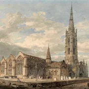 William Turner | Nordostansicht der Grantham Church, Lincolnshire - 1797 | Gerahmter Kunstdruck | Romantik | formida