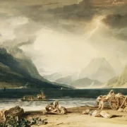 William Turner | Thun-søen, Schweiz - 1802 | Indrammet kunsttryk | Romantic | formida