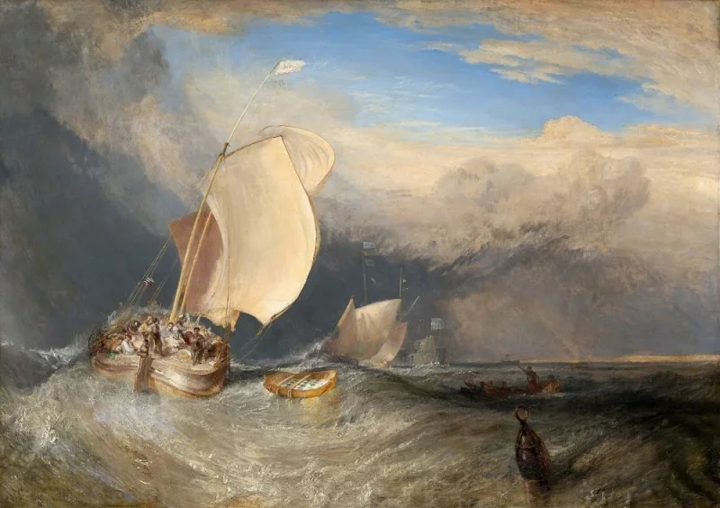 William Turner | Fischer verhandeln um Fischfang - 1837 | Gerahmter Kunstdruck | Romantik | formida
