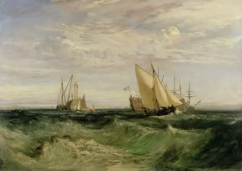 William Turner | Sammenløbet af Themsen og Medway - 1808 | Indrammet kunsttryk | Romantic | formida