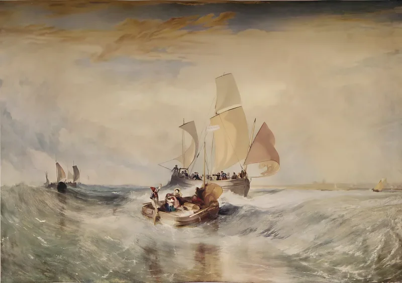 William Turner | Passagerer stiger ombord - 1827 | Indrammet kunsttryk | Romantic | formida