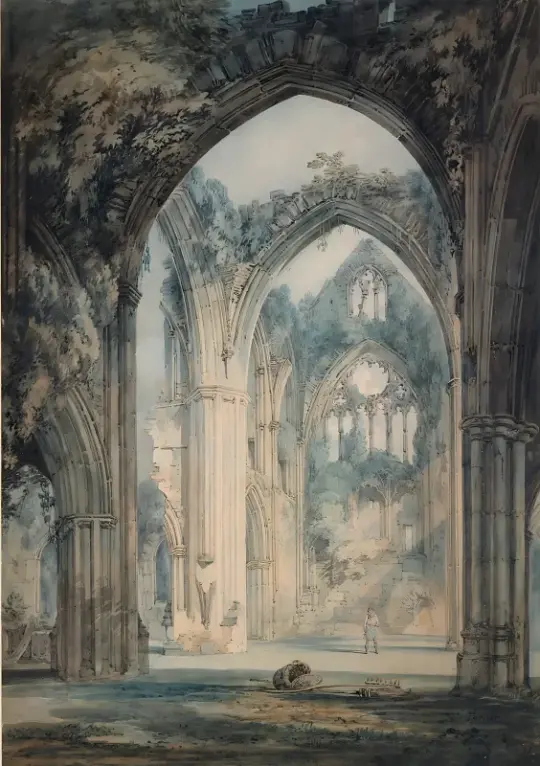 William Turner | Tværskibet af Tintern Abbey, Monmouthshire - 1794 | Indrammet kunsttryk | Romantic | formida