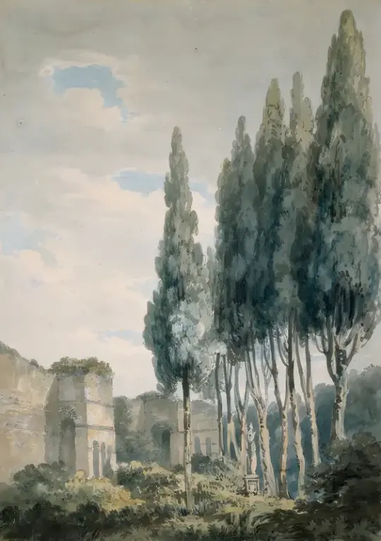 William Turner | I Ludovisi-haverne, Rom - 1795 | Indrammet kunsttryk | Romantic | formida